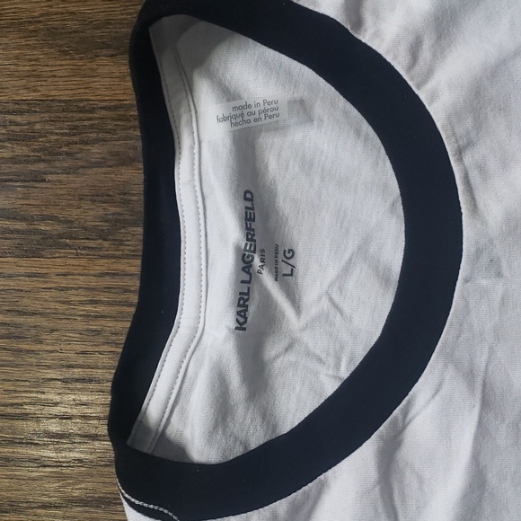 Karl Lagerfeld Paris White and Black Men's Tshirt - Picture 3 of 8